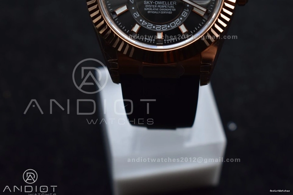 1104 RG Upgraded Gray Oysterflex Noob on A23J Strap Dial Best Skydweller Edition 0123